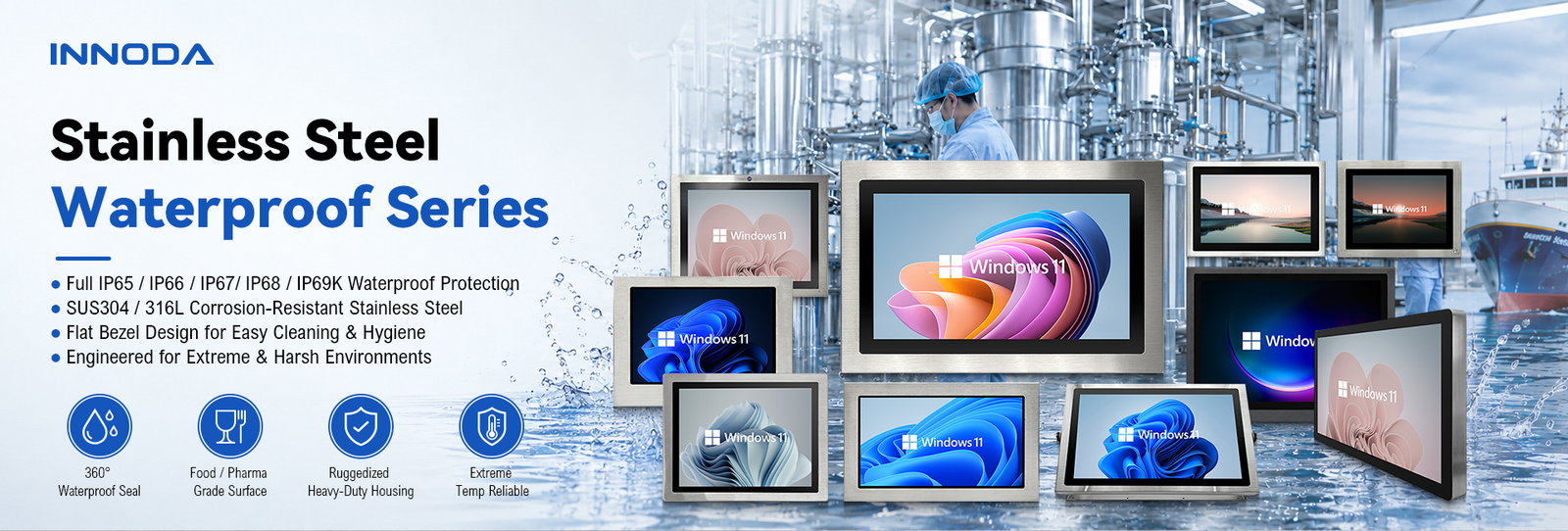 Waterproof Touch PC& Industrial Monitor Manufacturer | INNODA 创立达2026 banner 第二张