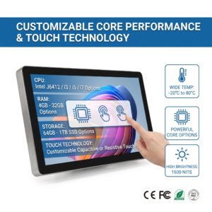 high quality oem stainless steel marine touch panel pc waterproof ip65 industrial all in one pc