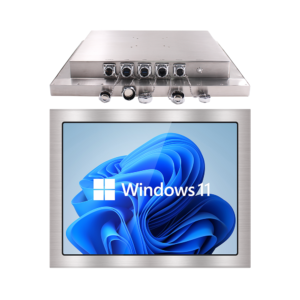 19 inch full IP66 IP69K stainless steel waterproof industrial panel PC with PCAP touch screen and sealed M12 aviation connectors
