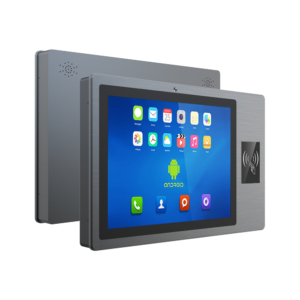 15 inch RK3588 Android industrial panel PC with integrated RFID reader CNC aluminum bezel and rear steel chassis