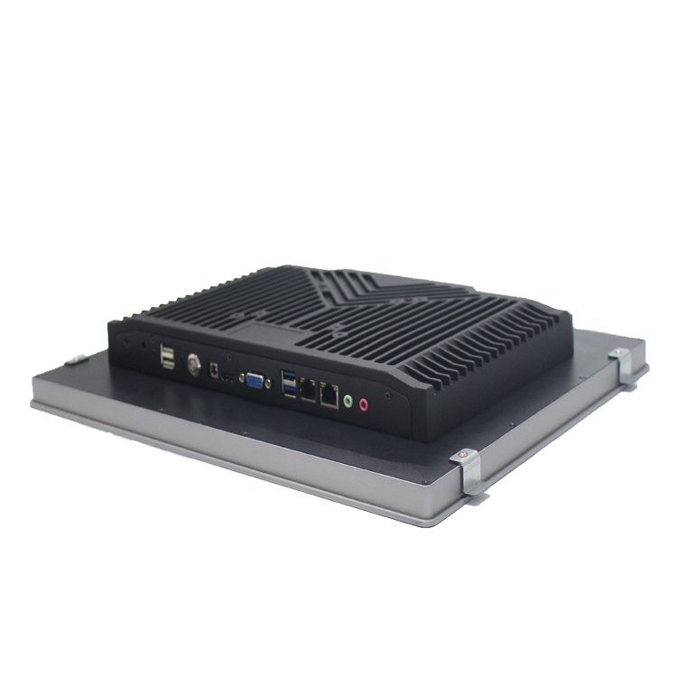 4 Side panel mount clips and slim aluminum front bezel of 15 inch industrial panel computer